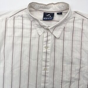 Kirra Button Down Shirt Men XL White Striped Legendary Pointbreak Short Sleeve
